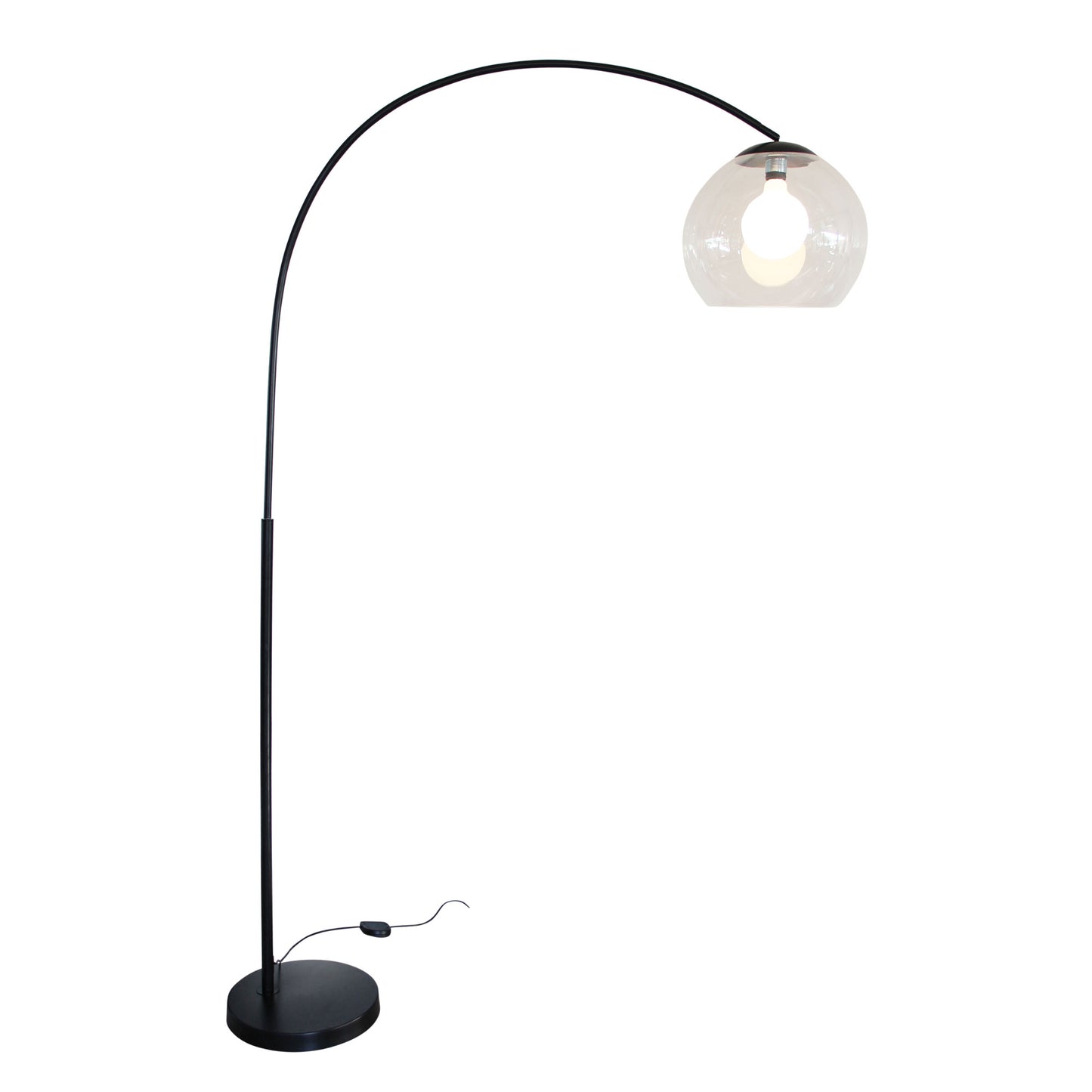 Over Arc Lamp Black W Acrylic Shade