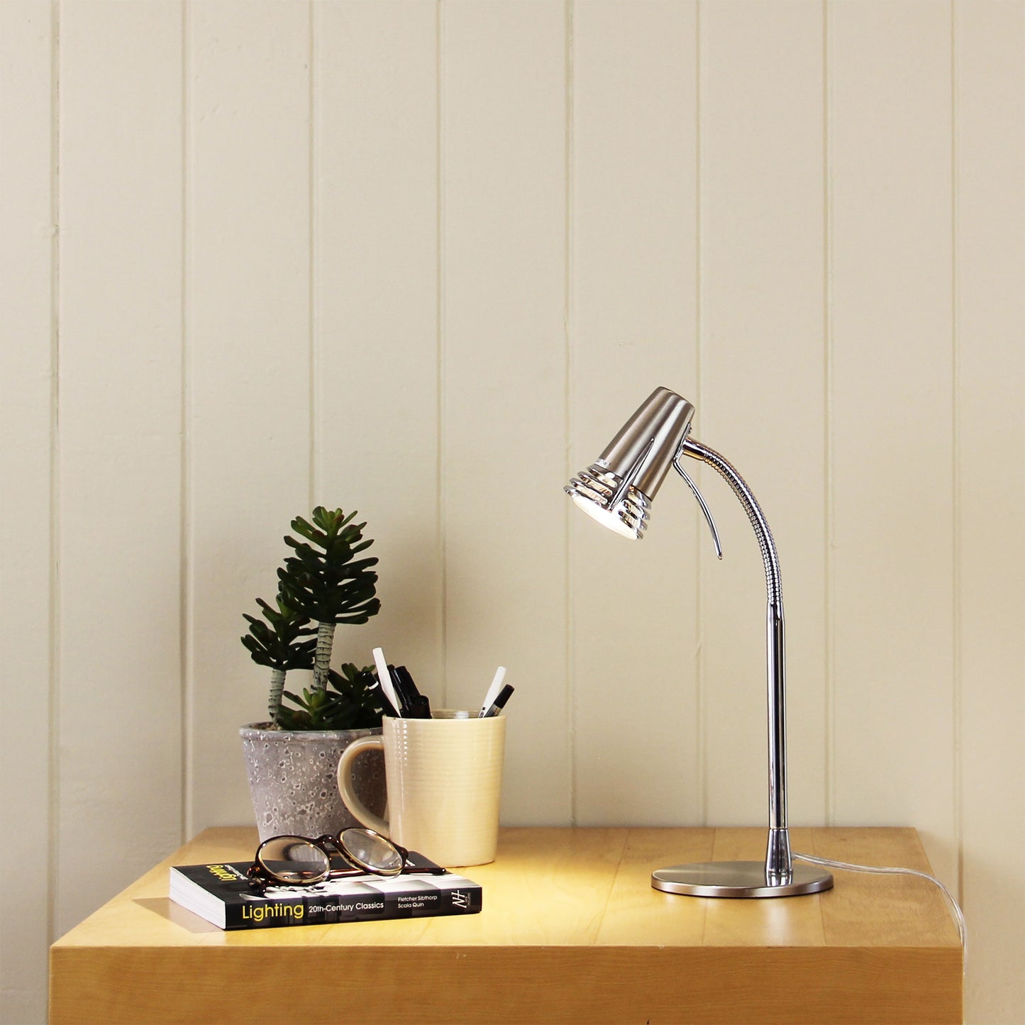 Scoot LED Desk Lamp Brushed Chrome