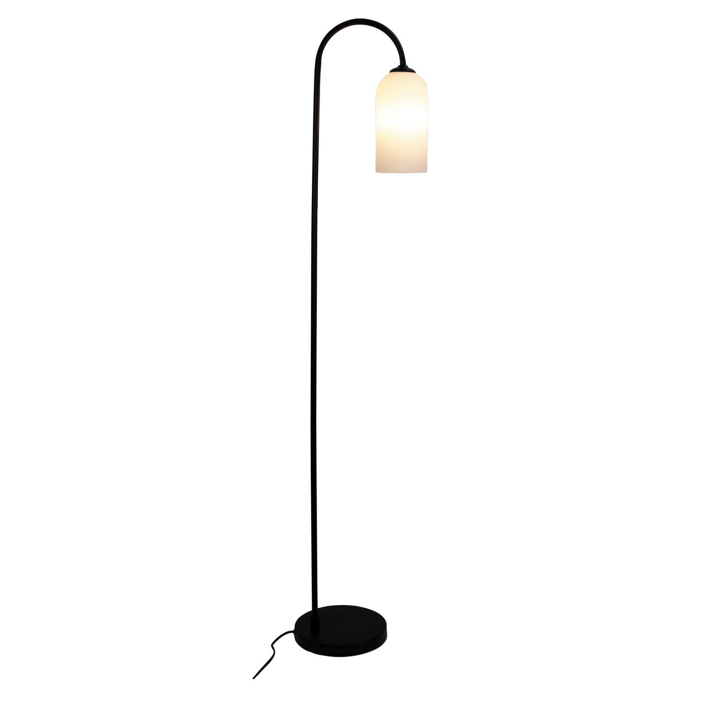 Arlington Floor Lamp Matt Black / Opal