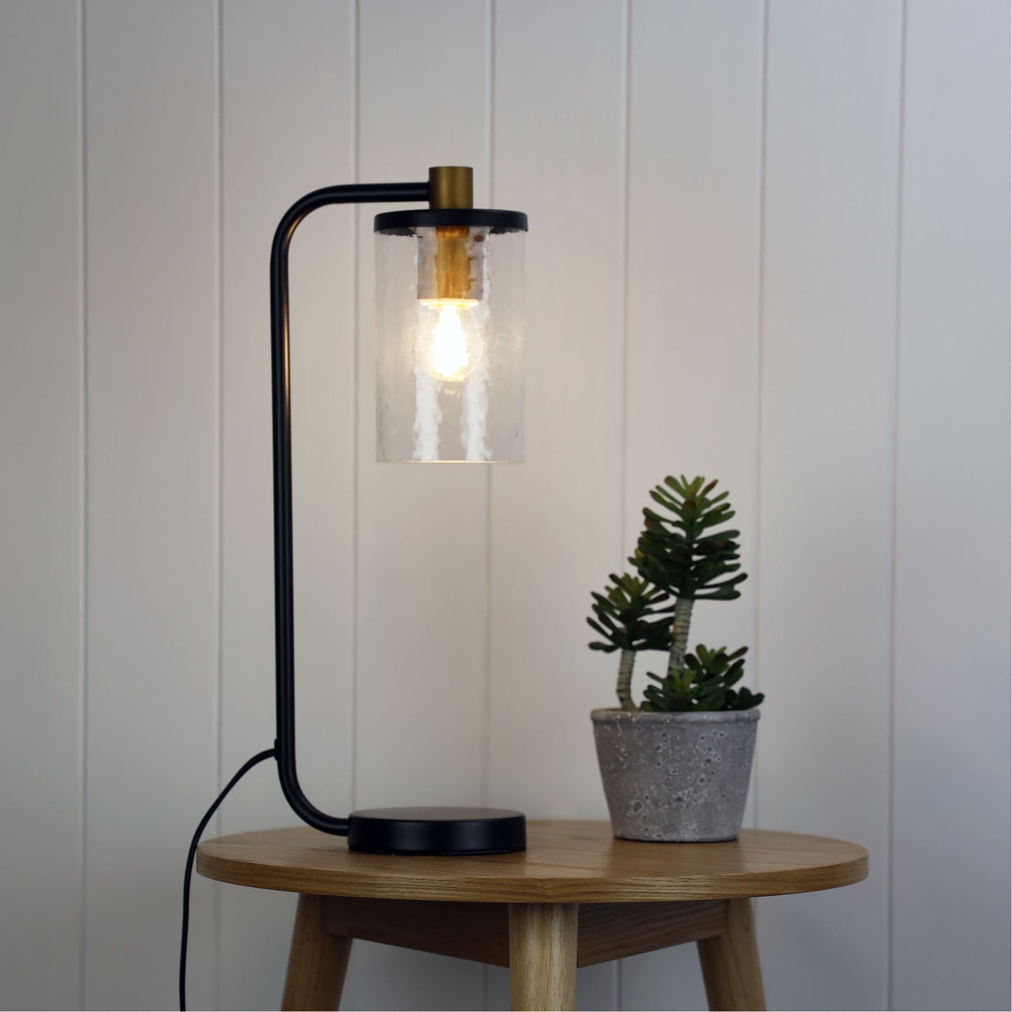Raymont Table Lamp Matt Black / Clear