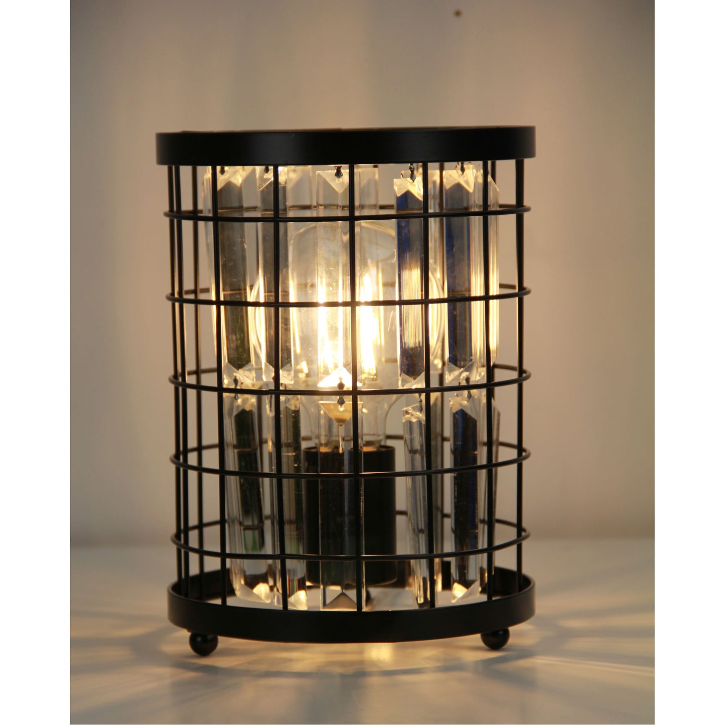 Delaware Table Lamp Black / Crystal