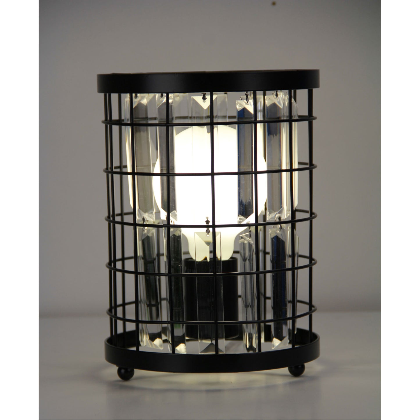 Delaware Table Lamp Black / Crystal