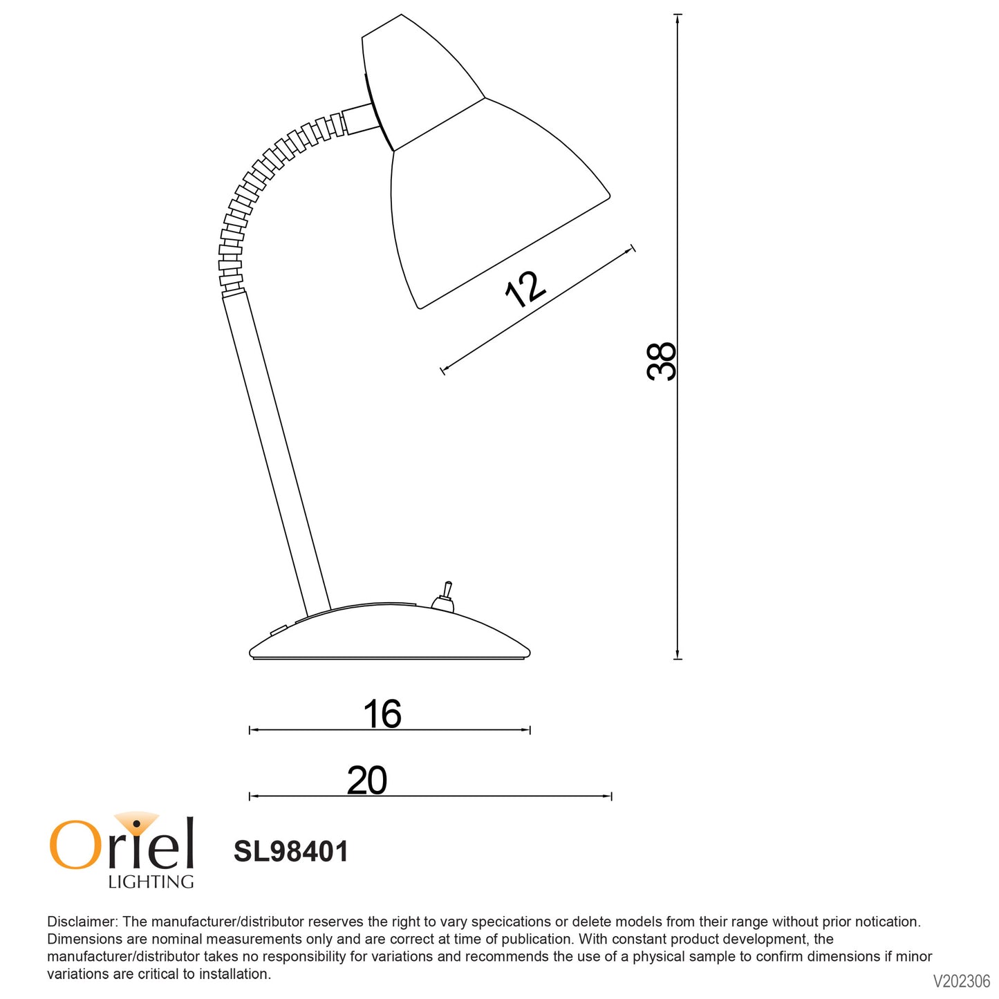 Trax Desk Lamp Brushed Chrome