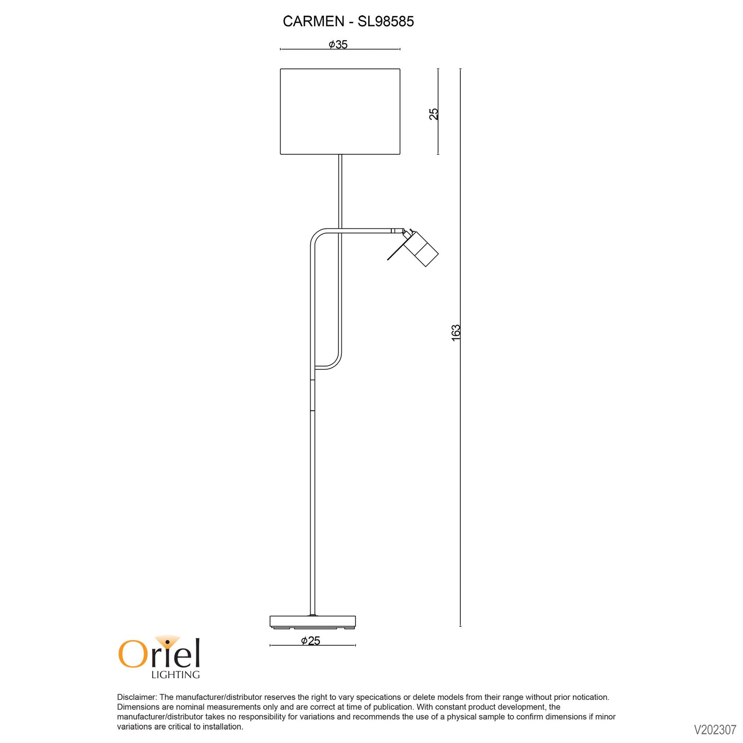 Carmen Floor Lamp W/ Child & Shade Black