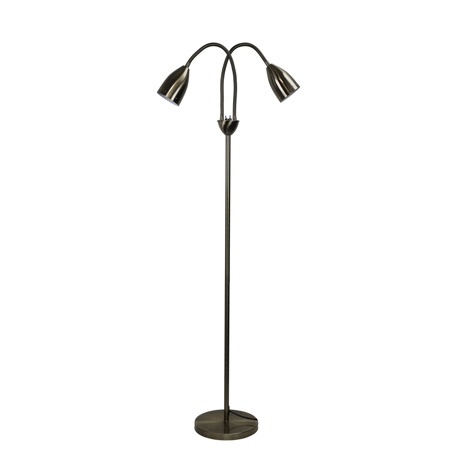 Stan Twin Floor Lamp Antique Brass