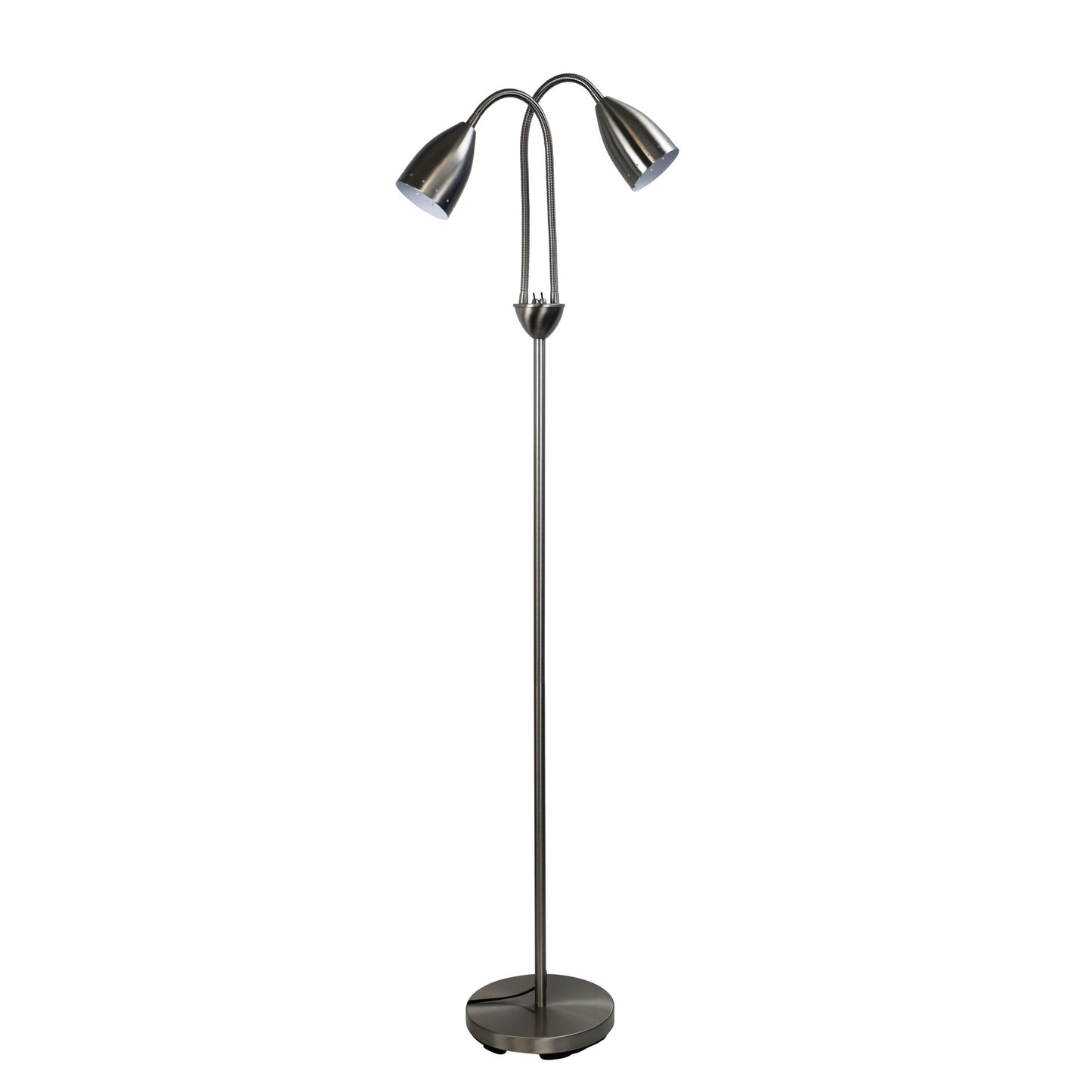 Stan Twin Floor Lamp Brushed Chrome