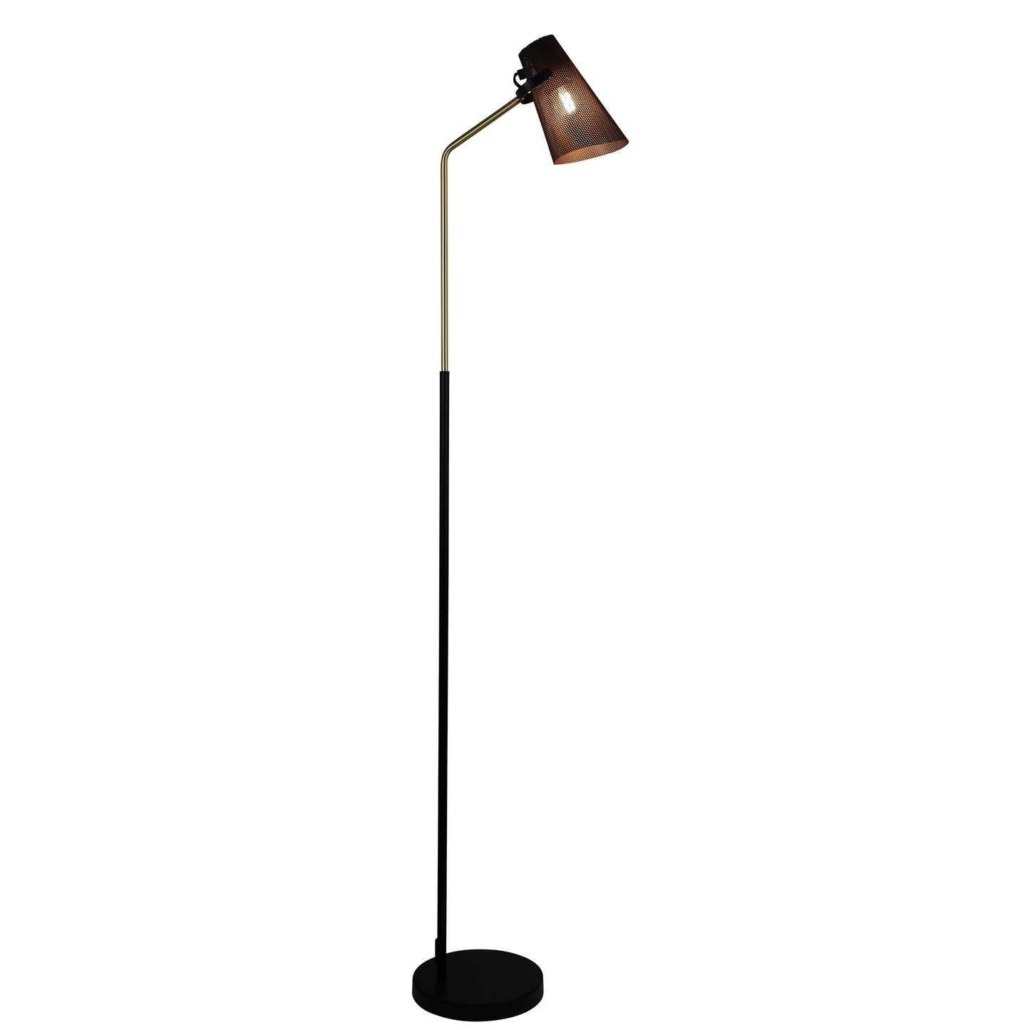Perfo Black & Brass Floor Lamp