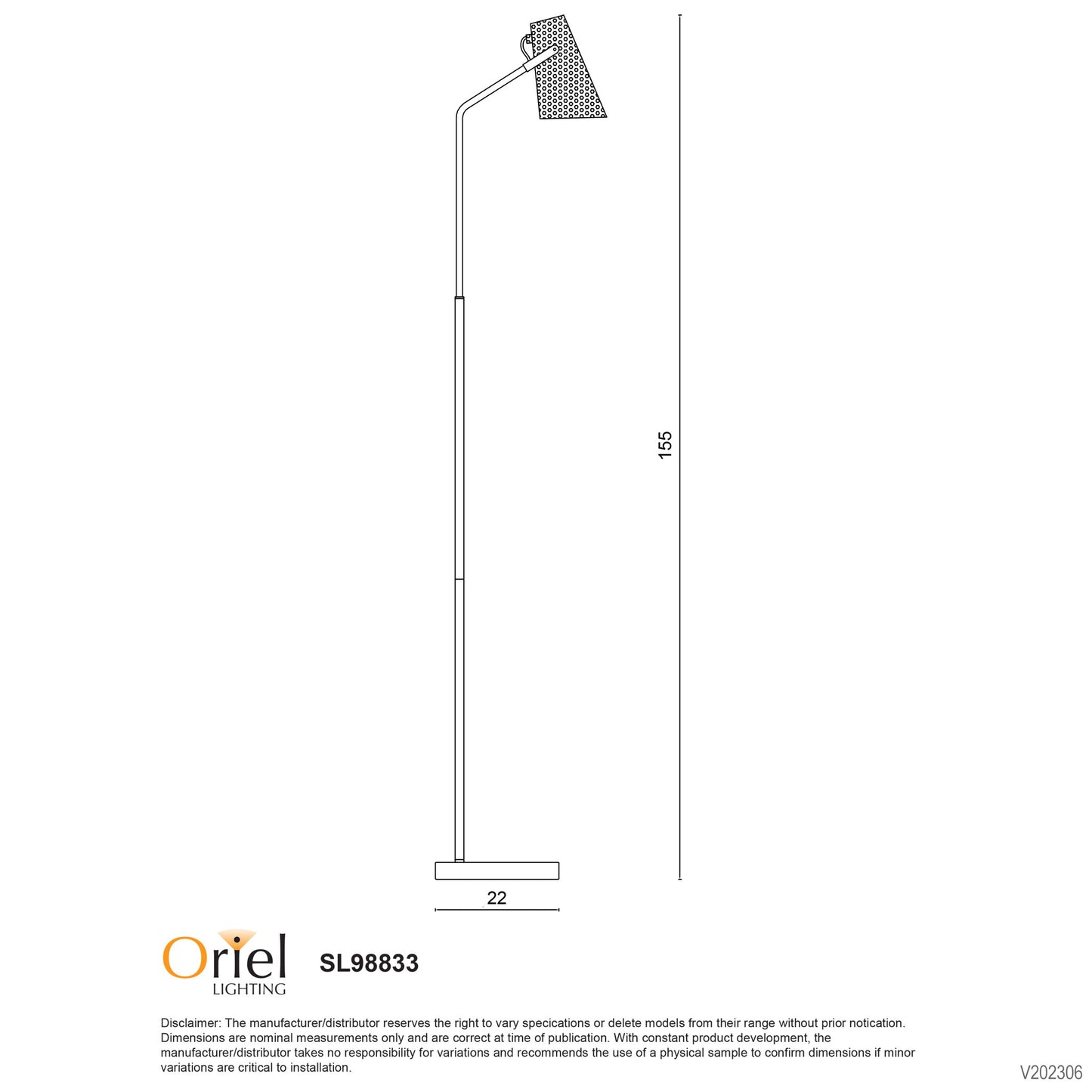 Perfo Black & Brass Floor Lamp