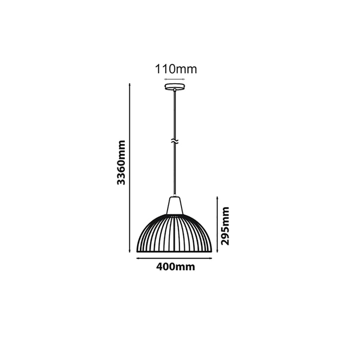 Pendant ES Black Small WIRE Dome OD400mm