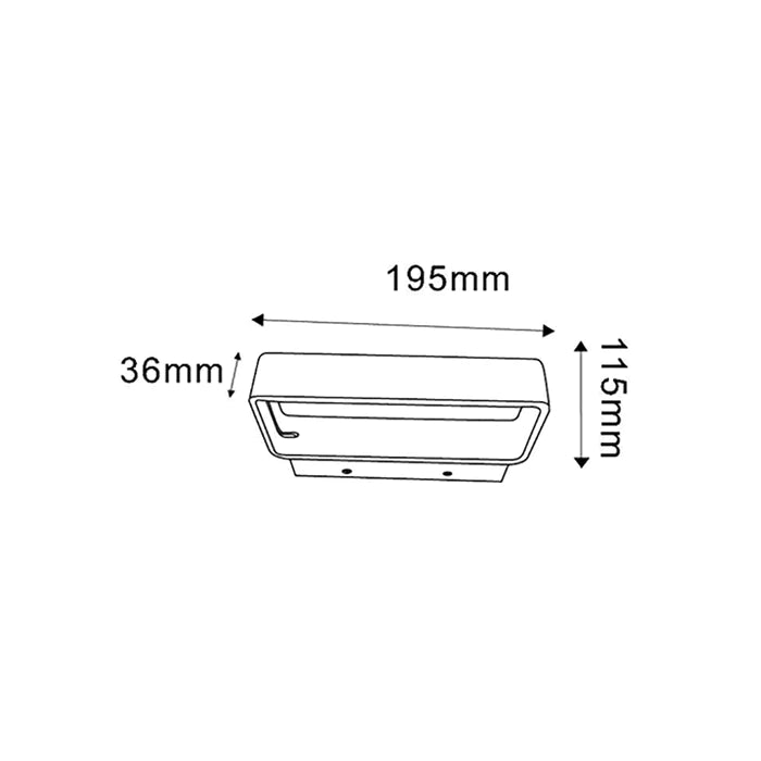 Wall Interior Up/Dn 6W Rectangle Matt White 3K 615 Lm