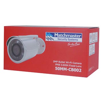 2MP HD Bullet IP Wi-Fi Camera IP66 3.6mm Fixed Lens - 50MM-CB002