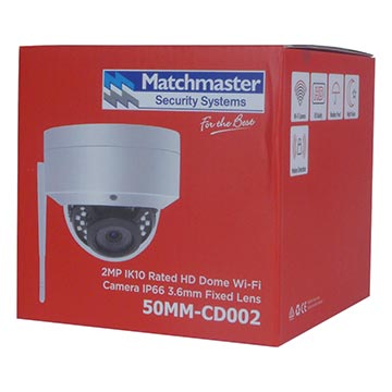 2MP IK10 Rated HD Dome IP Wifi Camera IP66 3.6mm Fixed Lens - 50MM-CD002