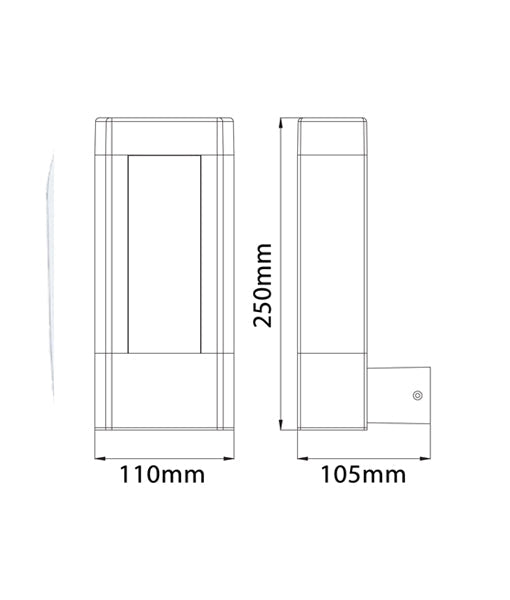 CLA Wall Led Black 3000K 10W IP54