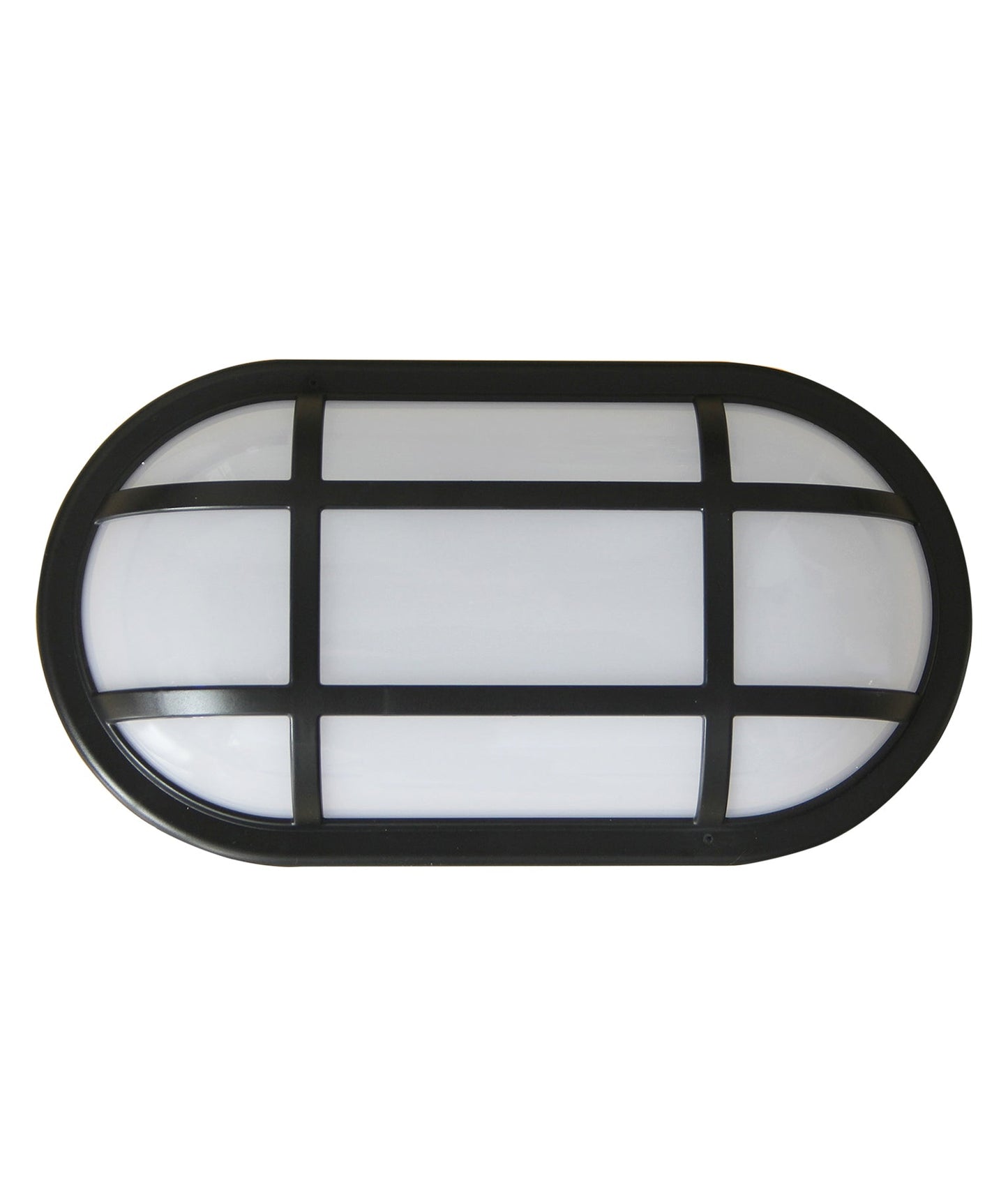 CLA Outdoor Polycarb Oval Bunker W/ Optional Cage Black IP65 20W LED 240V