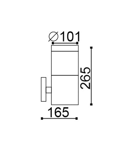 CLA Exterior Garden Surface Mounted Wall and Bollard Post light Silver IP44
