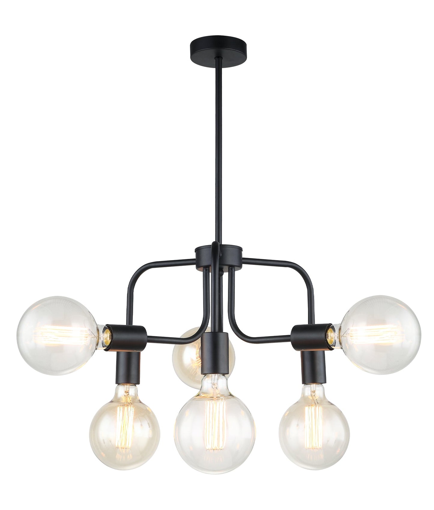 CLA Abstract Pendant Matte Black 6x E27 240V