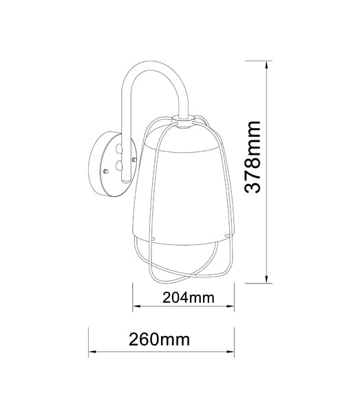 CLA Outdoor Wall Light Matte Black IP44 60W