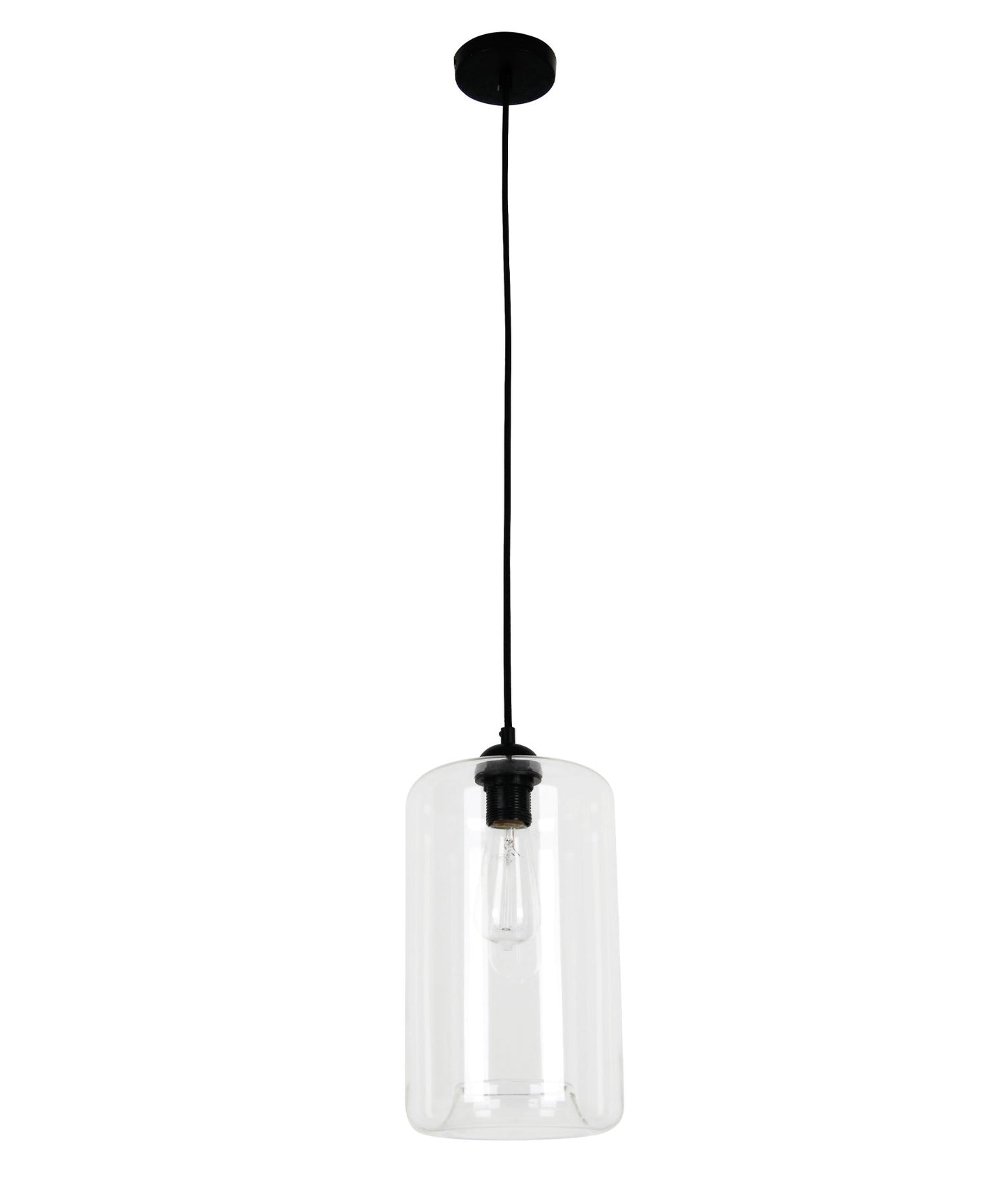 CLA Oblong Glass Pendant Clr Glass 1x E27 240V