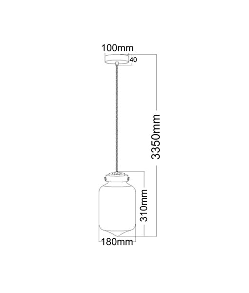 Pendant ES Smoked Glass Tipped Oblong OD180mm