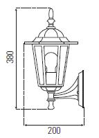 Mercator Coach light 6 Sided Wall mounted Light Black IP44 100W E27