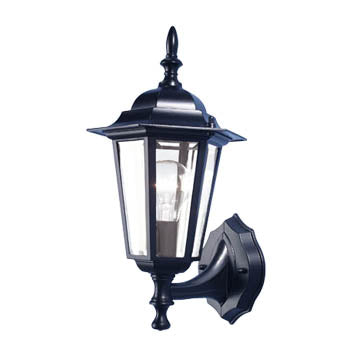 Mercator Coach light 6 Sided Wall mounted Light Black IP44 100W E27