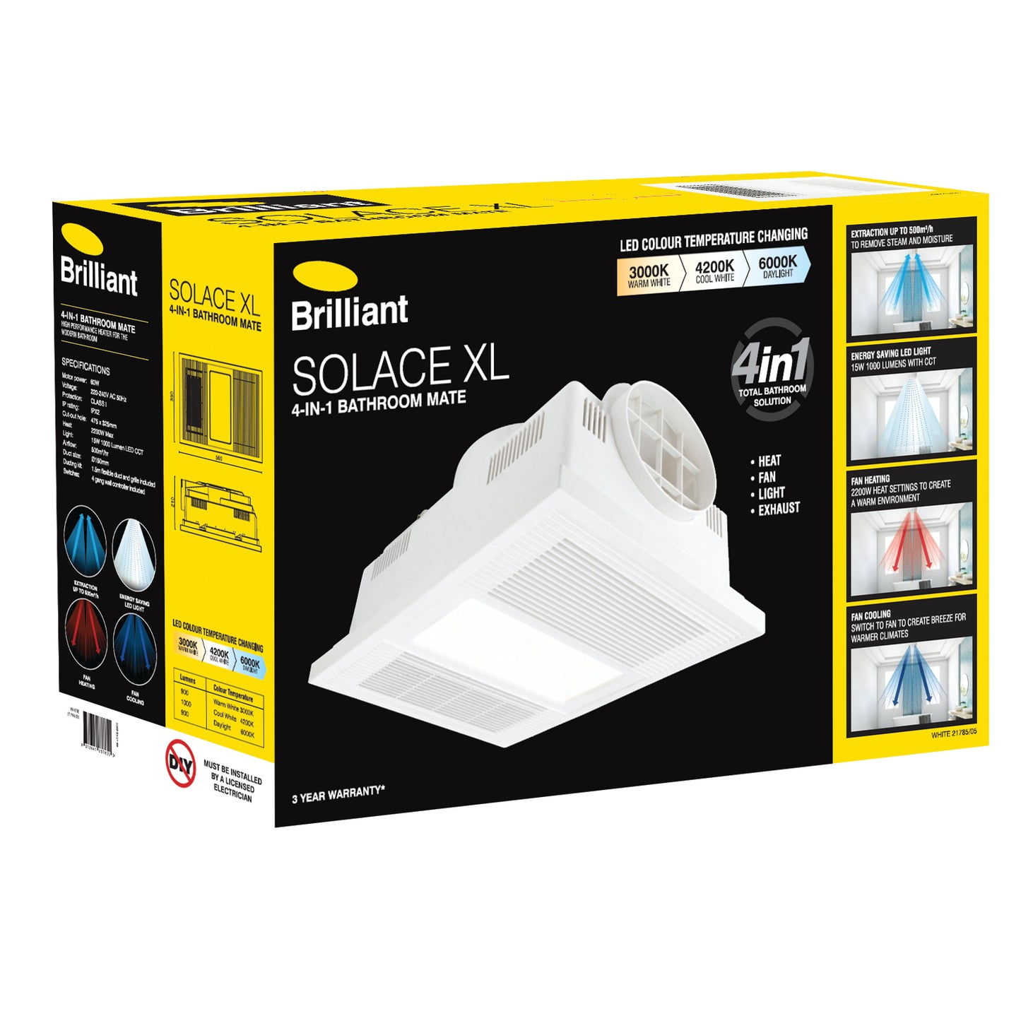 Solace Xl 4 In 1 Bathroom Mate - White