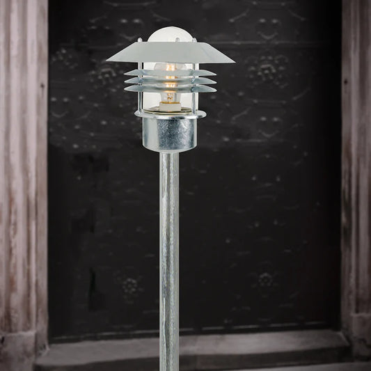 Vejers Bollard Galv. Galvanized steel/Glass IP54 E27