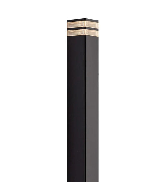 Elm Bollard Black Aluminium/Clear PC IP44 E27