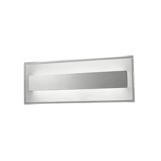 Wall Interior 10W Rectangle Brushed Satin Chrome 3K Frosted Diff 614 Lm