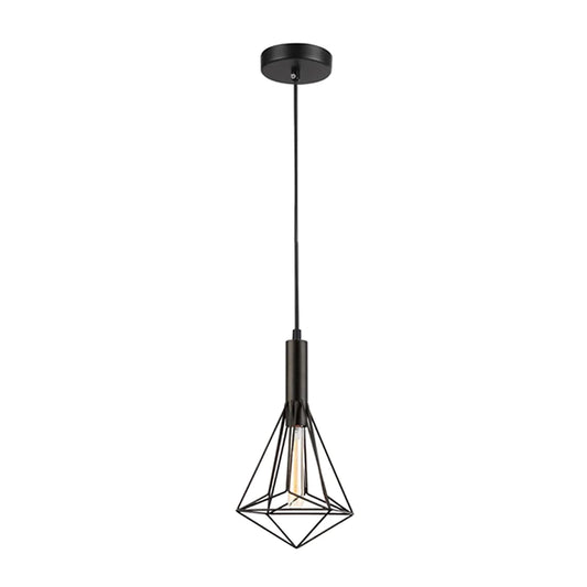 Pendant ES Black Large Diamond Cage OD250mm