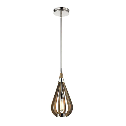 Pendant ES Taupe Wood Small Tear Drop OD180mm