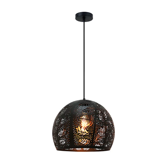 Pendant ES Black Embossed Dome OD300mm w/Black