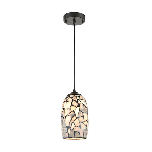 Pendant ES Dark Stone Mosaic Glass Ellipse OD136mm