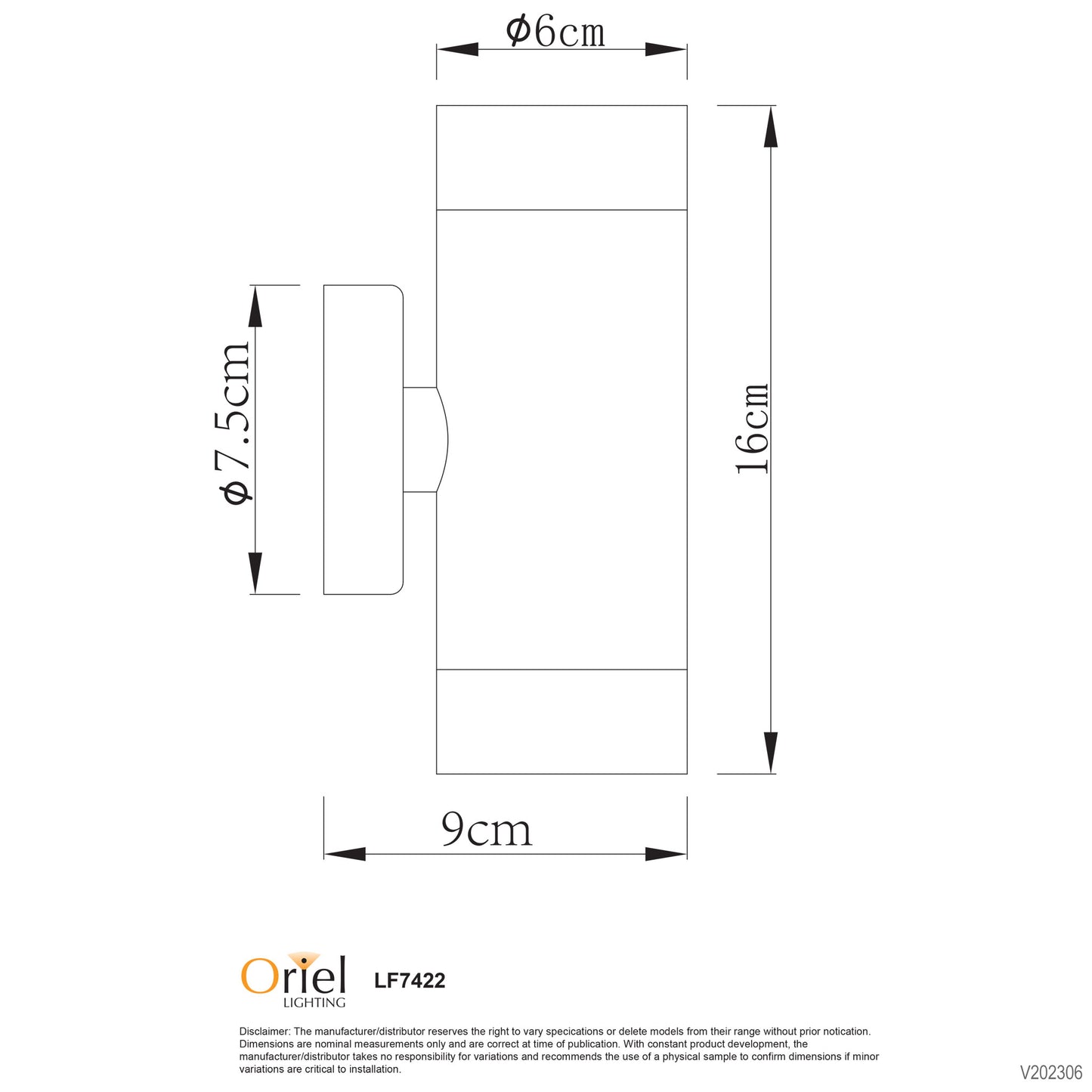 Varde LED Up / Down Wall Light Stainless