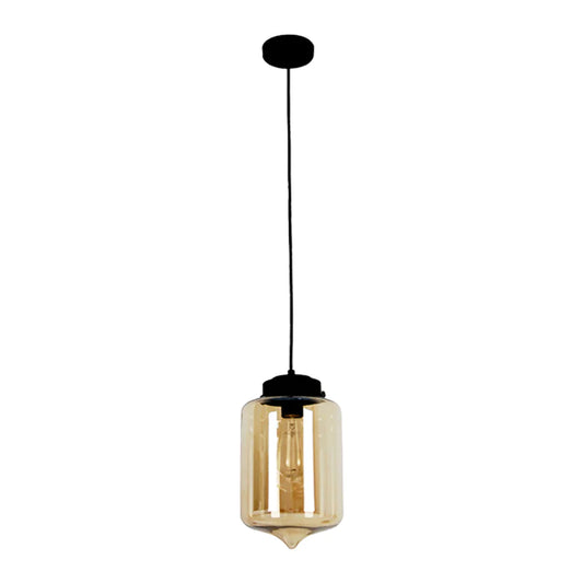 Pendant ES Amber Glass Tipped Oblong OD180mm