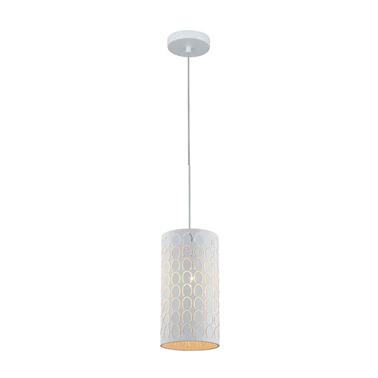 Pendant ES Embossed White Oblong OD130mm