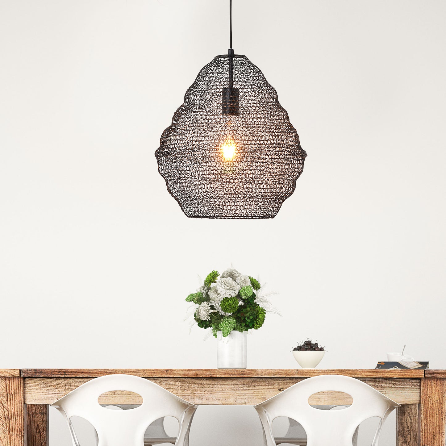 Mudag.40 Large Mesh Pendant Black