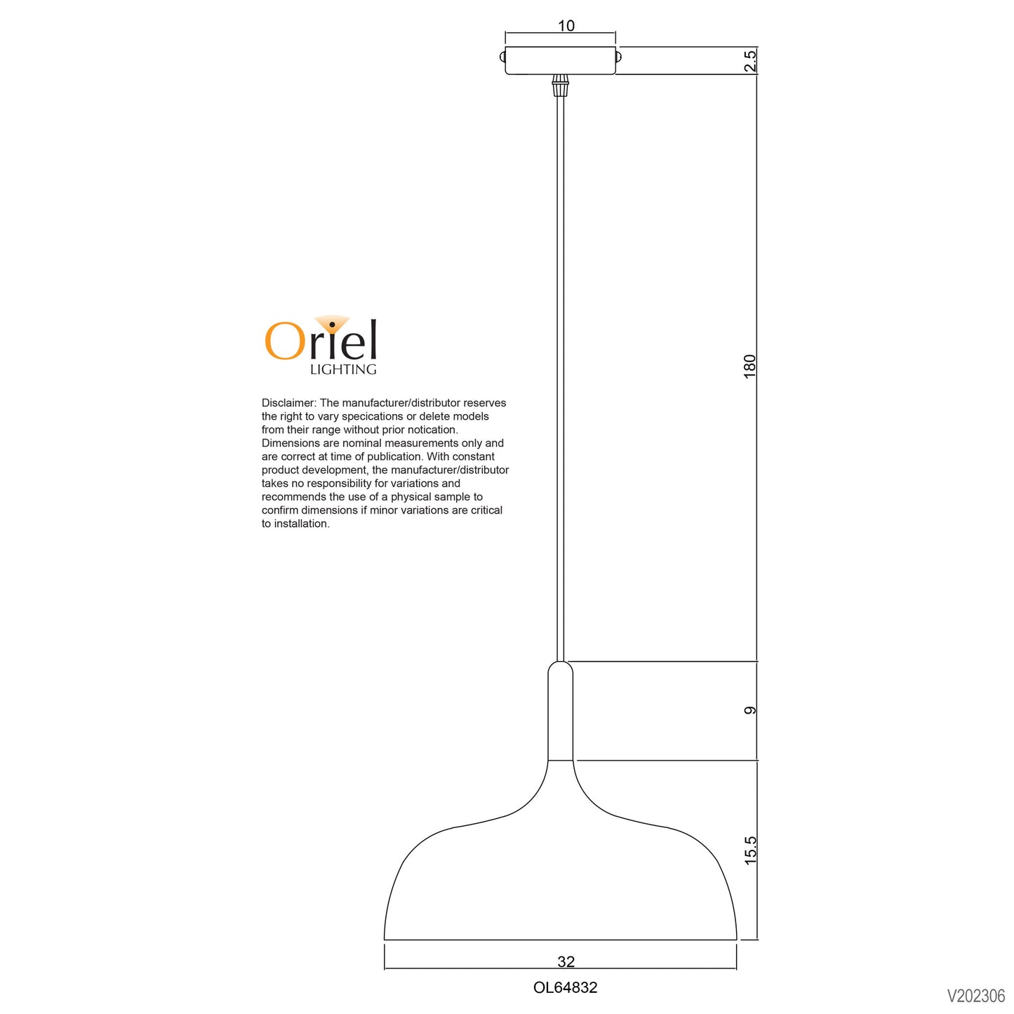 Malt.32 Single Pendant Matt White