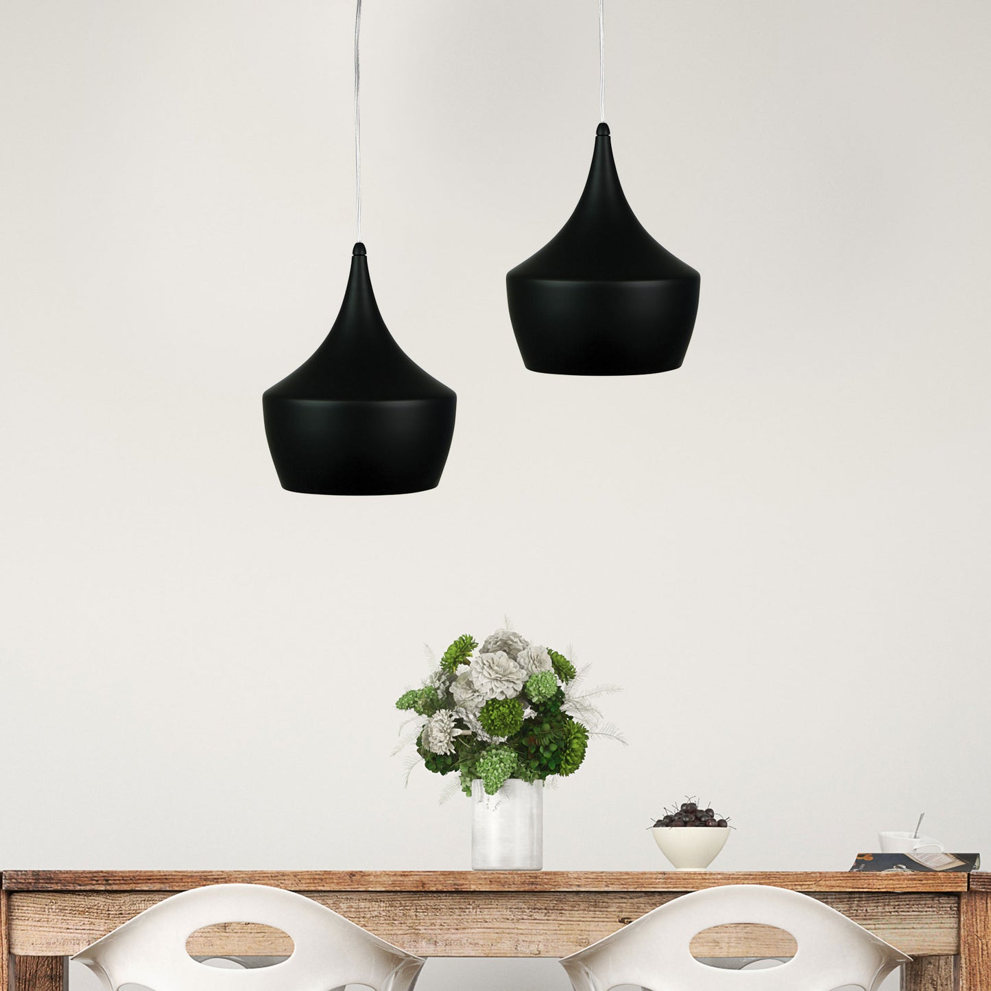 Chino 3 Metal Shade Pendant Matt Black