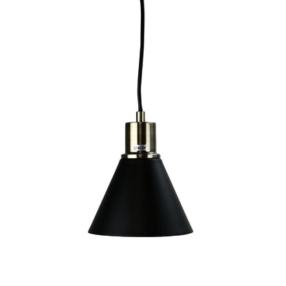 Como Single Antique Brass & Black Pendant