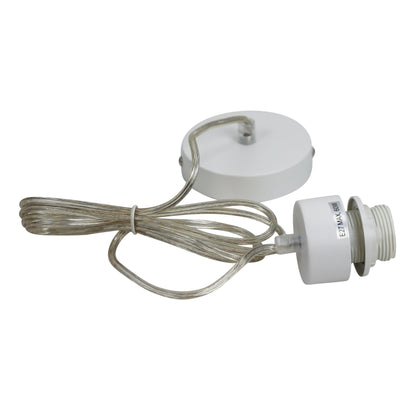 Parti Cord Suspension White W/Clear Flex E27