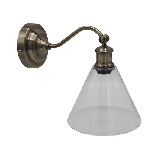 Abby Wall Light Ant Brass / Clear