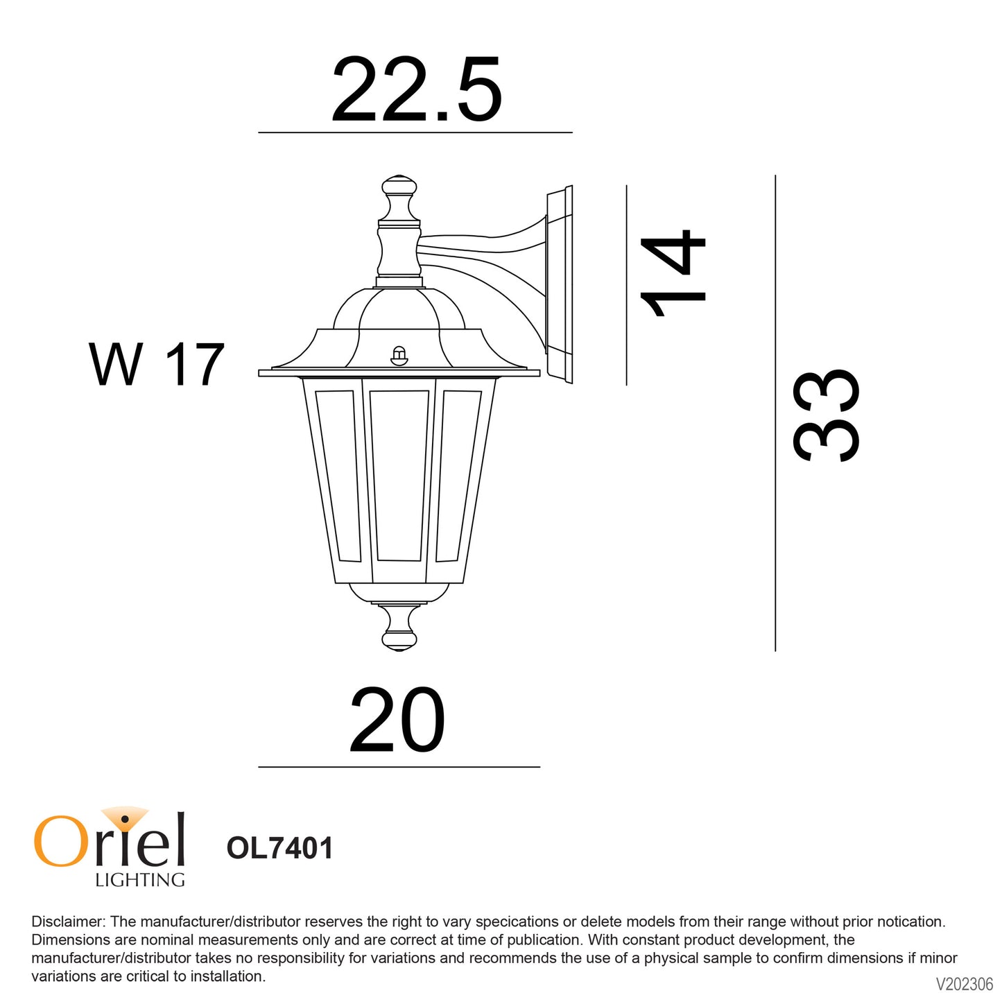 Ascot Outdoor Wall Light Down Black