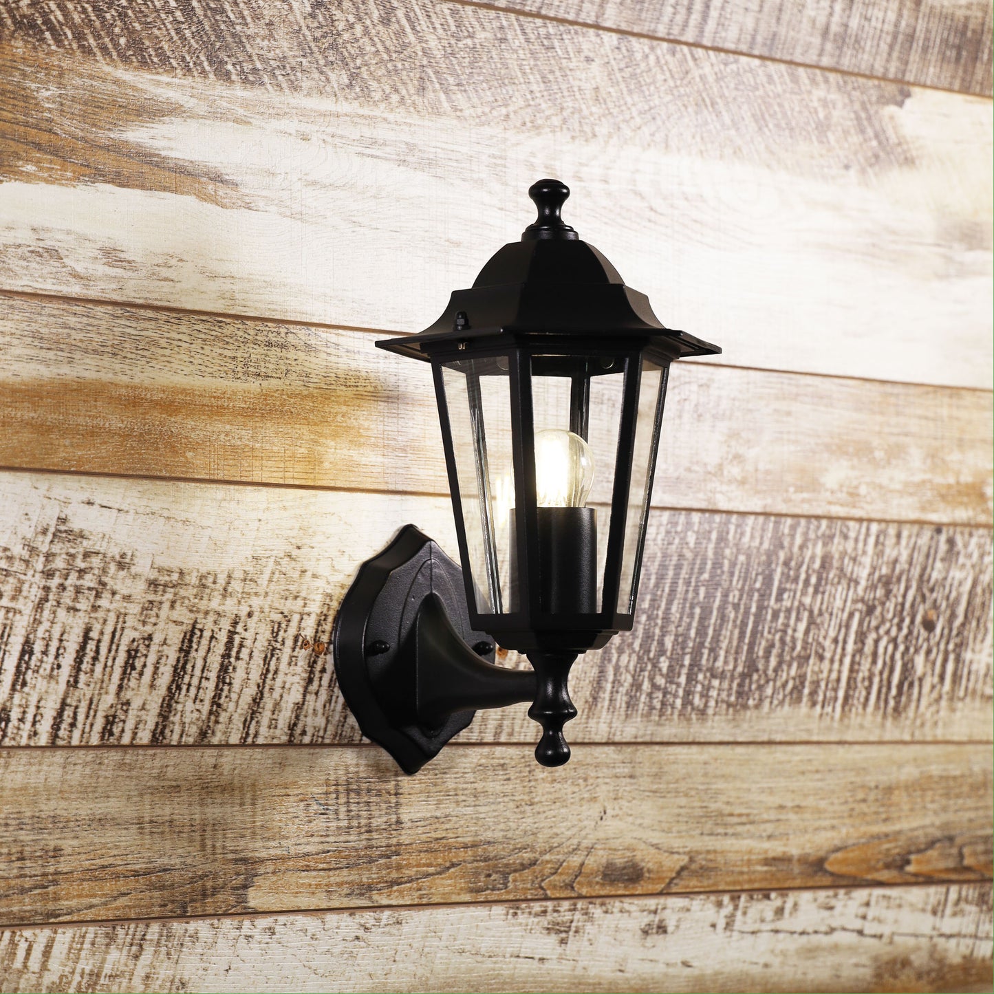 Ascot Outdoor Wall Light Up Black