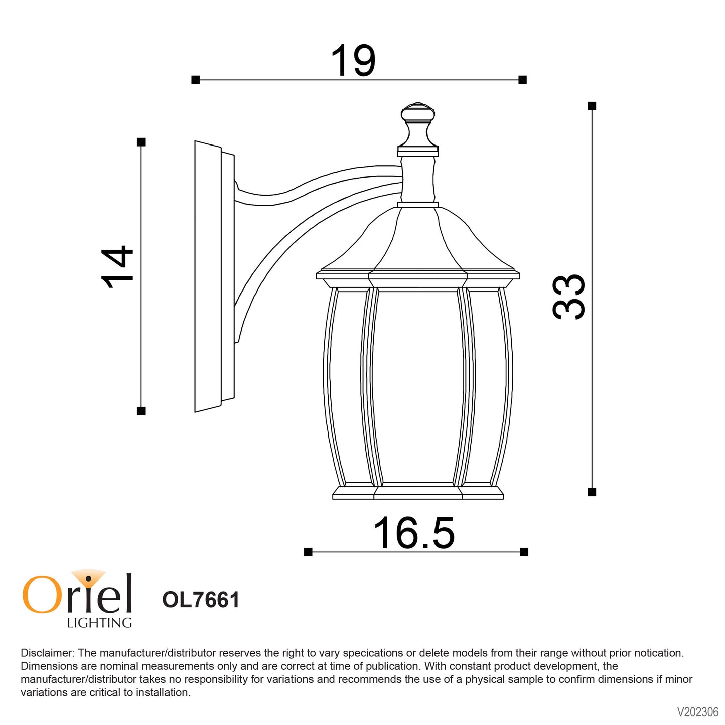 Highgate Down Ext Wall Light Black