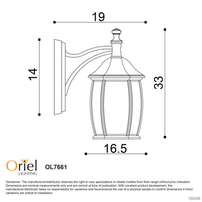 Highgate Down Ext Wall Light Black