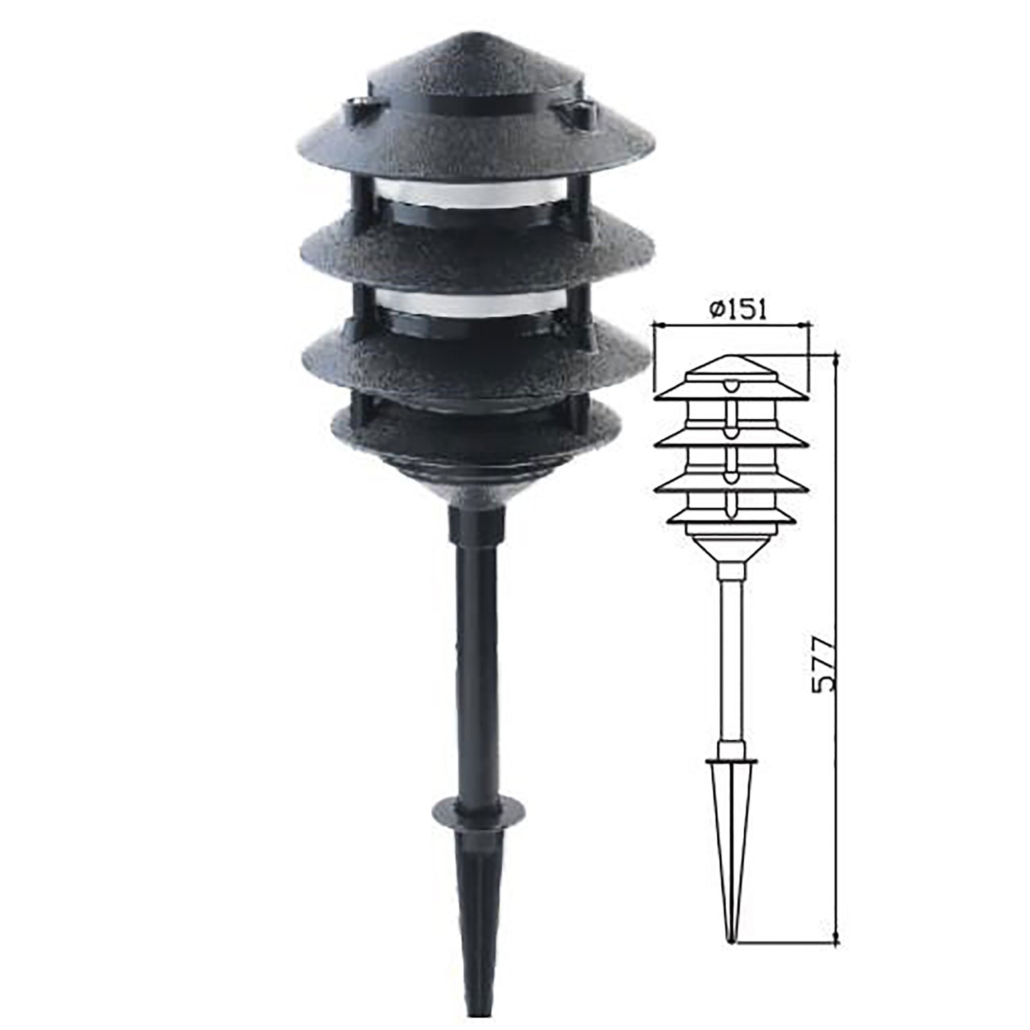 Pavillion.3 12v Garden Spike Black