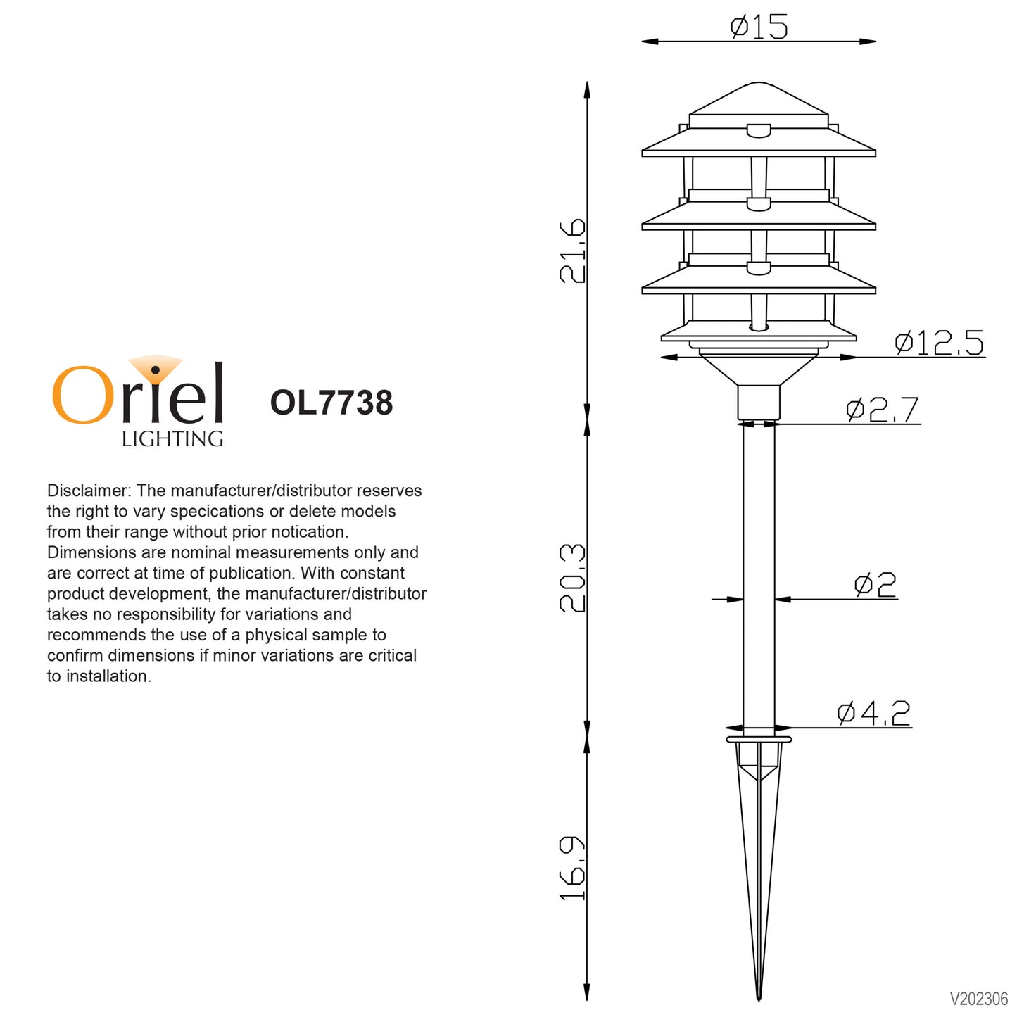 Pavillion.3 12v Garden Spike Black