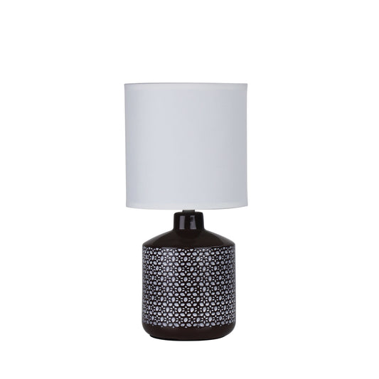 Celia Table Lamp Coffee W/ White Shade