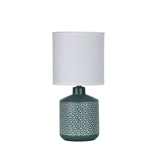 Celia Table Lamp Green W/ White Shade